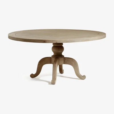OKA OKA, Large Round Arthur Dining Table - Weathered Oak, Dining Tables, Oak