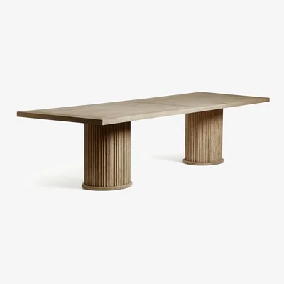 OKA OKA, Large Rectangular Marcus Dining Table - Weathered Oak, Dining Tables, Oak