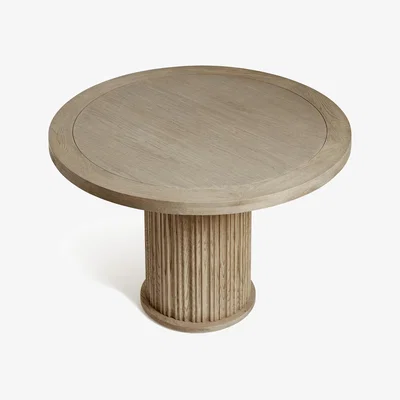 OKA OKA, Marcus Round Dining Table - Small - Weathered Oak, Dining Table