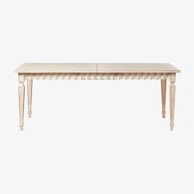OKA OKA, Ruffelen Extendable Dining Table - Washed Grey, Dining Tables, Metal/Pine