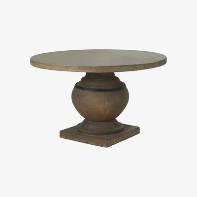 OKA Round Callanish Dining Table - Brown