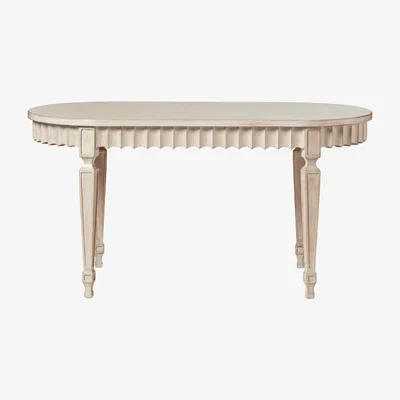 OKA Ruffelen Dining Table - Washed Grey