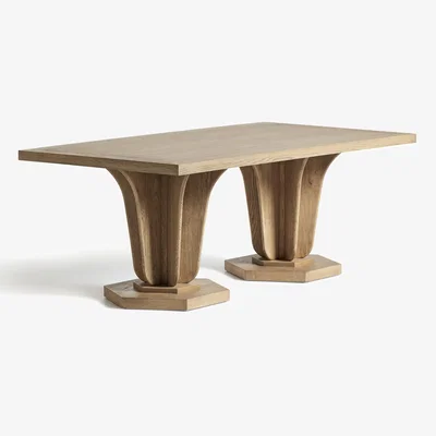 OKA OKA, Small Rectangular Allegro Dining Table - Weathered Oak, Dining Tables, Oak