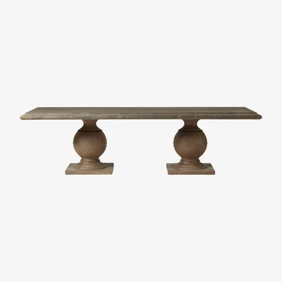 OKA OKA, Rectangular Callanish Indoor/Outdoor Dining Table - Brown, Dining Tables, Stone