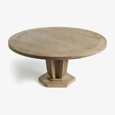OKA OKA, Allegro Round Dining Table - Large - Weathered Oak, Dining Table