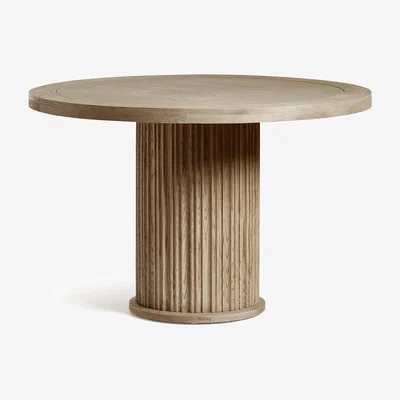 OKA OKA, Small Round Marcus Dining Table - Weathered Oak, Dining Tables, Oak