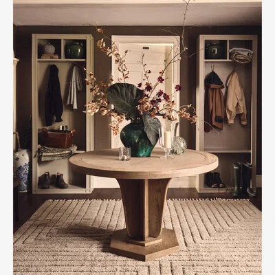 OKA OKA, Allegro Round Dining Table - Small - Weathered Oak, Dining Table