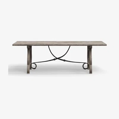 OKA OKA, Caballeria Indoor/Outdoor Dining Table - Grey, Dining Tables, Iron/Plywood