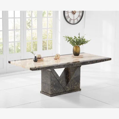 Oak&More Tenore 220cm Extra Large Marble Effect Dining Table