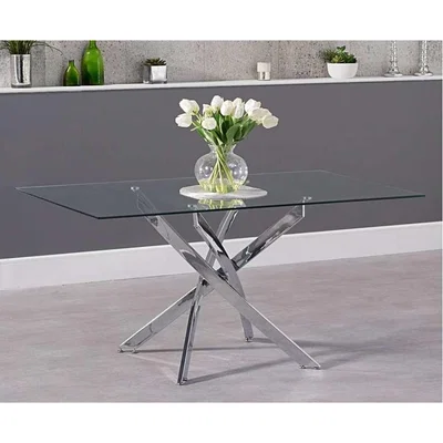 Oak&More Ex-display Denver 160cm Rectangular Glass Dining Table