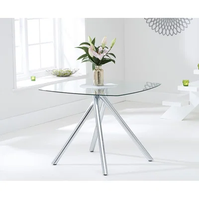 Oak&More Elva 100cm Glass Dining Table
