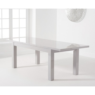 Oak&More Atlanta 160cm Extending Light Grey High Gloss Dining Table