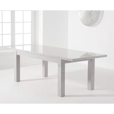 Oak&More Atlanta 160cm Extending Light Grey High Gloss Dining Table