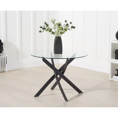 Oak&More Mara 100cm Round Glass Dining Table