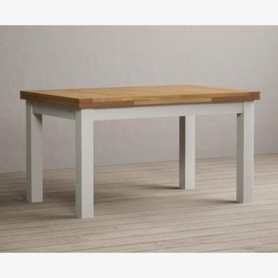 Oak&More Hampshire 140cm Oak and Chalk White Painted Extending Dining Table