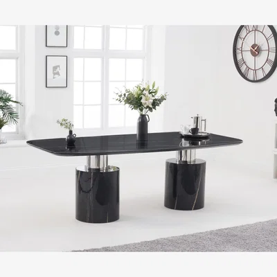 Oak&More Antonio 220cm Black Marble Dining Table