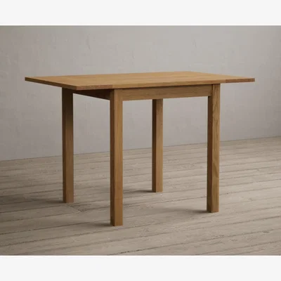 Oak&More Extending York 70cm Solid Oak Drop Leaf Dining Table