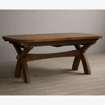 Oak&More Atlas 180cm Rustic Solid Oak Extending Dining Table