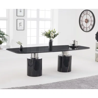 Oak&More Antonio 260cm Black Marble Dining Table