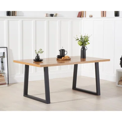 Oak&More Urban 180cm Ash and Veneer Industrial Dining Table
