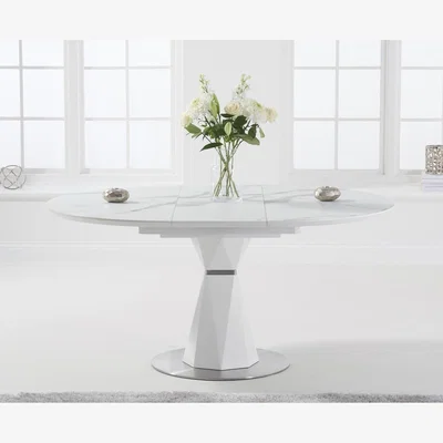 Oak&More Venosa 120cm Round White Dining Table