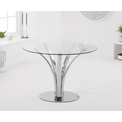 Oak&More Aria 110cm Round Glass Dining Table