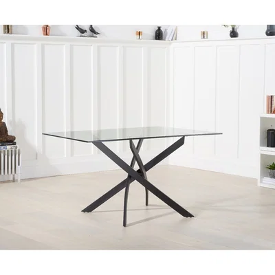 Oak&More Mara 120cm Rectangular Glass Dining Table