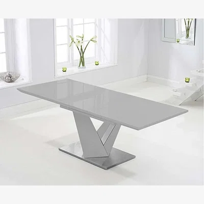 Oak&More Ex-display Harmony 160cm Extending Light Grey High Gloss Dining Table
