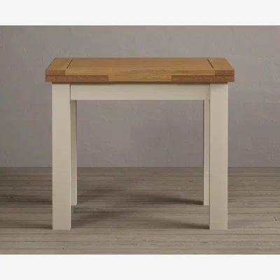 Oak&More Extending Hampshire 90cm Oak and Cream Painted Dining Table