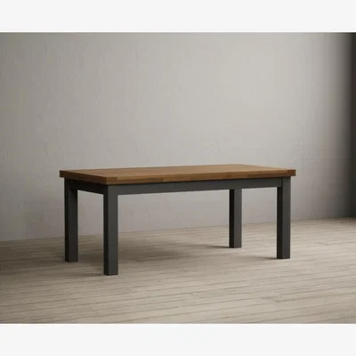 Oak&More Hampshire 180cm Oak and Charcoal Grey Painted Extending Dining Table