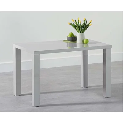 Oak&More Ex-display Atlanta 120cm Light Grey High Gloss Dining Table