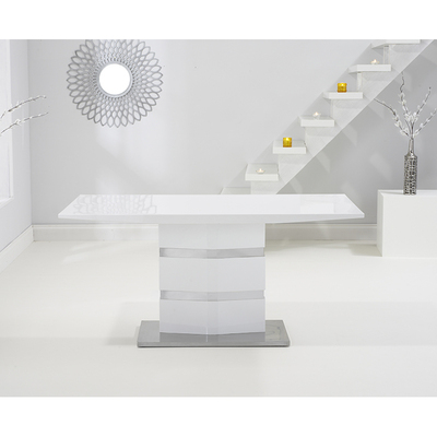 Oak&More Serena 160cm White High Gloss Dining Table