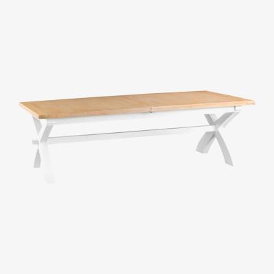 Oak&More Eden Oak and White 250cm Butterfly Extending Table