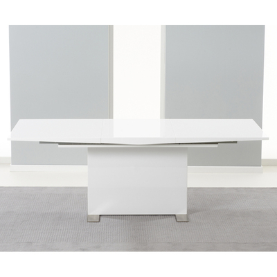 Oak&More Modena 150cm White High Gloss Extending Dining Table