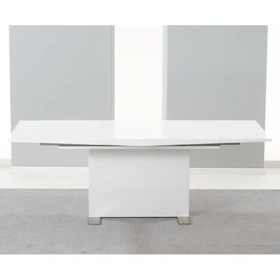 Oak&More Modena 150cm White High Gloss Extending Dining Table