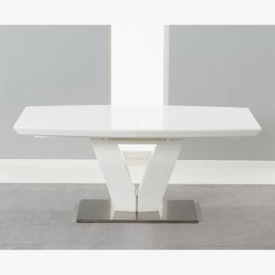 Oak&More Extending Palermo 180cm White High Gloss Dining Table