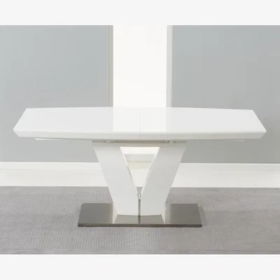 Oak&More Extending Palermo 180cm White High Gloss Dining Table