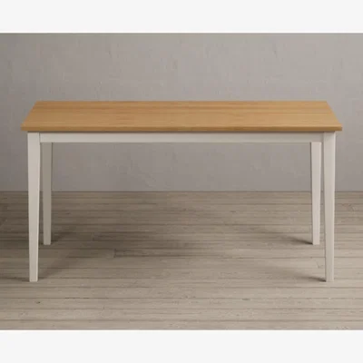 Oak&More Kendal 150cm Solid Oak and Cream Painted Dining Table