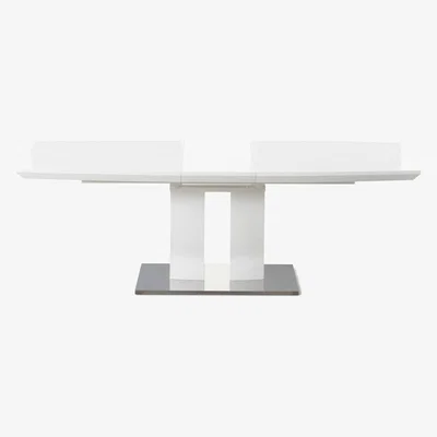 Oak&More Richmond 180cm White High Gloss Extending Dining Table