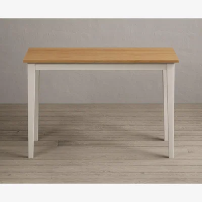Oak&More Kendal 115cm Solid Oak and Cream Painted Dining Table