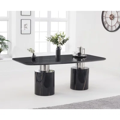 Oak&More Antonio 180cm Black Marble Dining Table