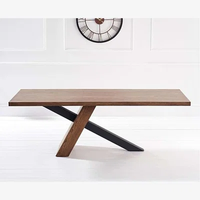Oak&More Ex-display Chateau 180cm Oak and Metal Black Leg Dining Table