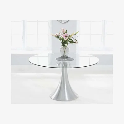 Oak&More Ex-display Paloma 135cm Round Glass Dining Table
