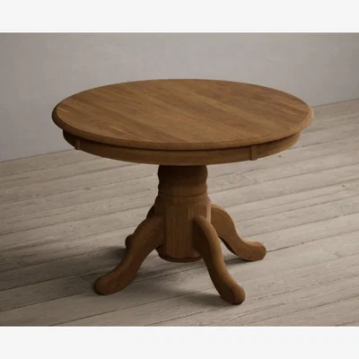 Oak&More Hertford Rustic Oak Extending Pedestal Dining Table