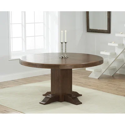 Oak&More Torino 150cm Dark Oak Round Pedestal Dining Table