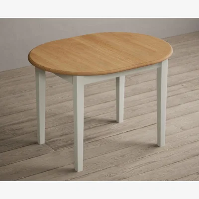 Oak&More Warwick Oak and Signal White Painted Extending Dining Table