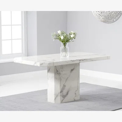 Oak&More Belle 160cm Marble White Dining Table