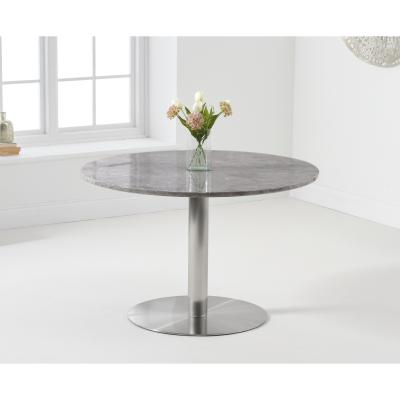 Oak&More Bali 120cm Round Marble Grey Dining Table