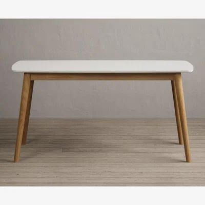 Oak&More Nordic 150cm Solid Oak and Signal White Painted Dining Table