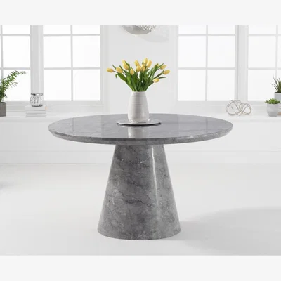 Oak&More Ravello 130cm Round Grey Marble Dining Table